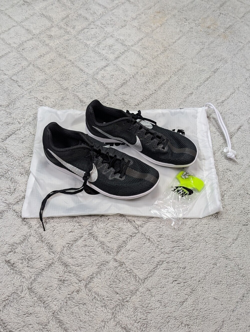 Nike Zoom Rival Black Silver Track Field Distance Spikes Mens 9.5 DC8725-001